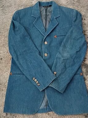 Vintage 80s Farah Men's Denim Blazer